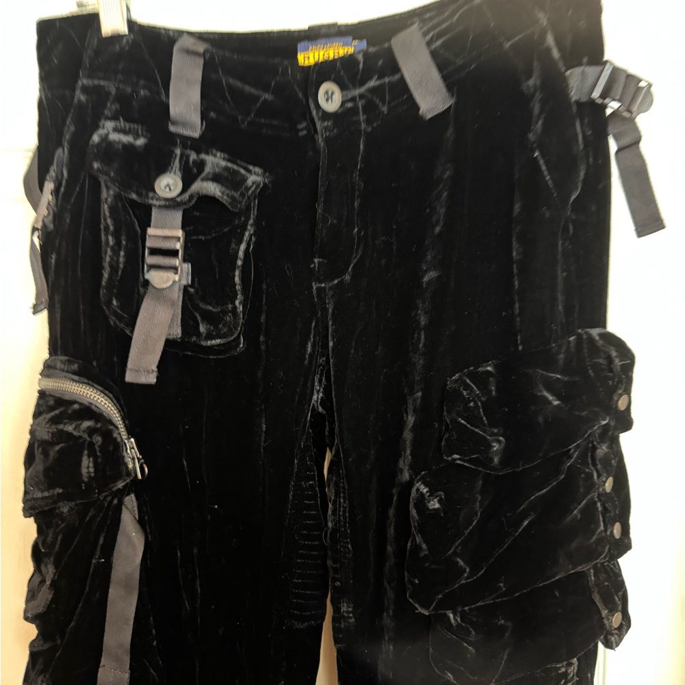 Ralph Lauren Black Velvet Cargo Pants 2